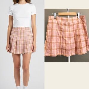 Gorgeous Pink Y2K Skater Mini Plaid Cute Festival Skirt.